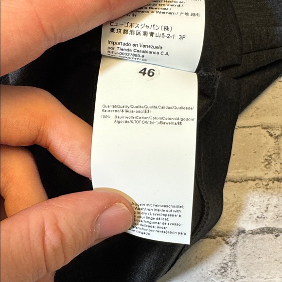 SOLD NEW Hugo Boss mens L large black slim fit mercerized cotton long sleeve - Picture 6 of 6